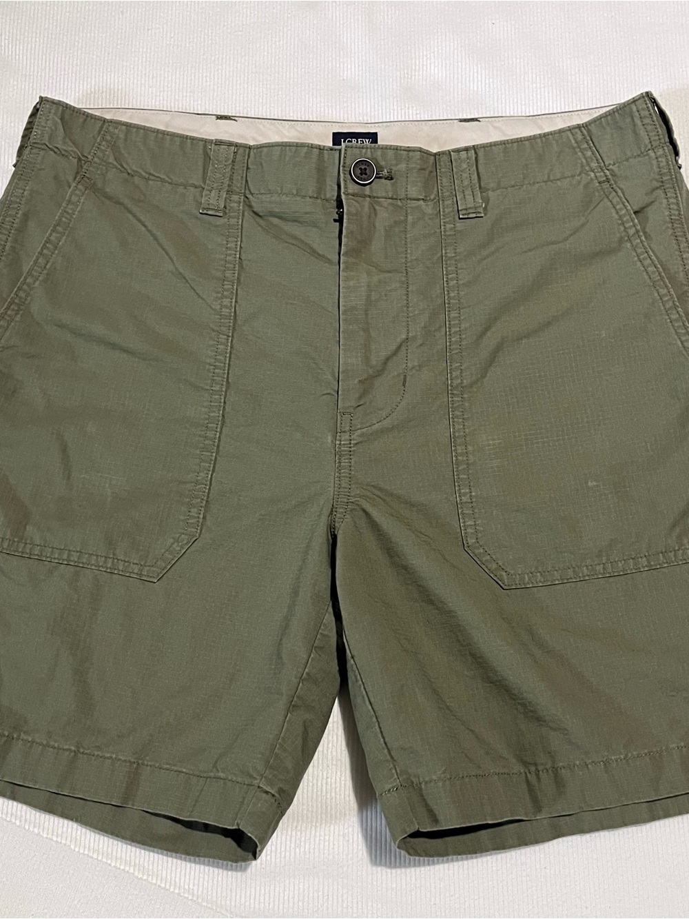 J. Crew Men's Olive Green Flat Front Casual Shorts
